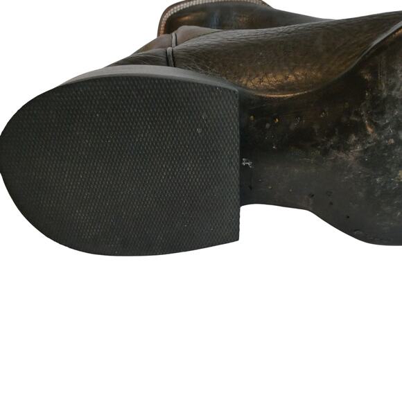 Azulado Boots Walker Stitched Square Toe Black Brown Embroidered 9.5 D - Picture 14 of 14